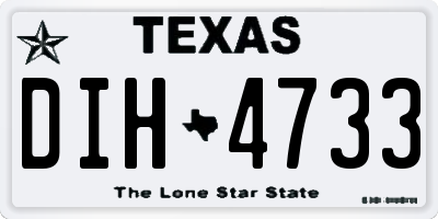 TX license plate DIH4733