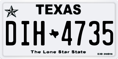 TX license plate DIH4735