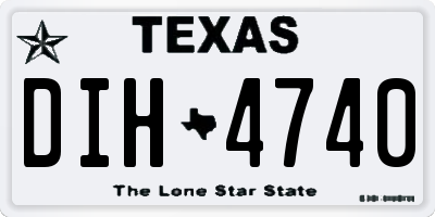 TX license plate DIH4740