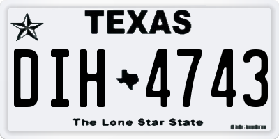 TX license plate DIH4743