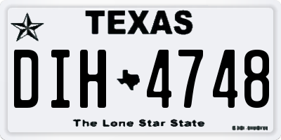 TX license plate DIH4748