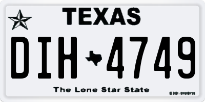 TX license plate DIH4749
