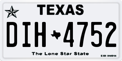 TX license plate DIH4752