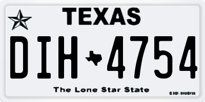 TX license plate DIH4754