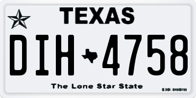 TX license plate DIH4758