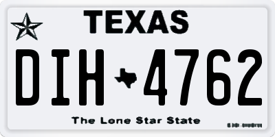 TX license plate DIH4762