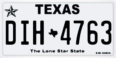 TX license plate DIH4763