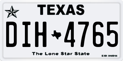 TX license plate DIH4765