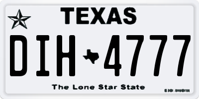 TX license plate DIH4777