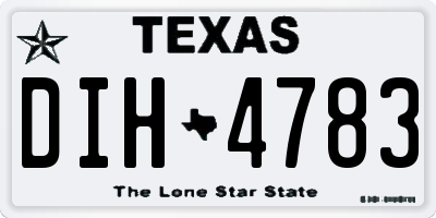 TX license plate DIH4783