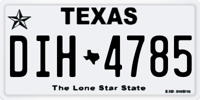 TX license plate DIH4785