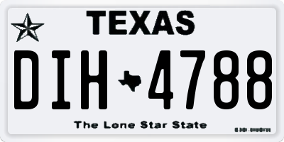 TX license plate DIH4788