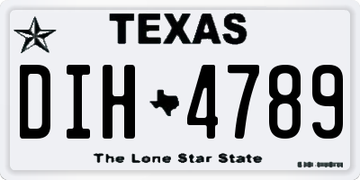 TX license plate DIH4789