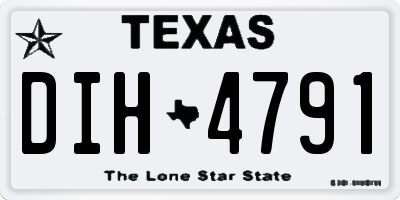 TX license plate DIH4791