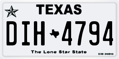TX license plate DIH4794