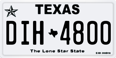 TX license plate DIH4800