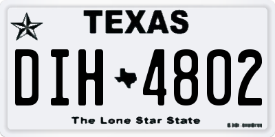 TX license plate DIH4802