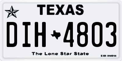 TX license plate DIH4803