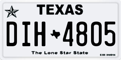 TX license plate DIH4805