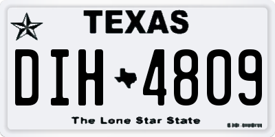 TX license plate DIH4809