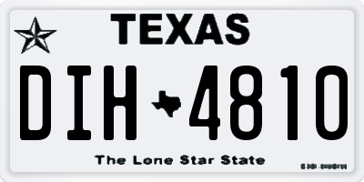 TX license plate DIH4810