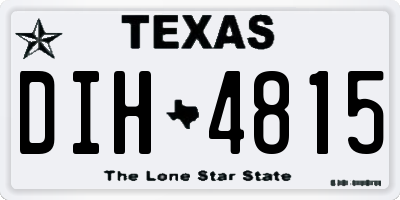 TX license plate DIH4815