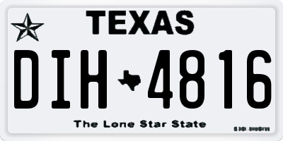 TX license plate DIH4816