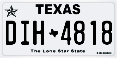 TX license plate DIH4818