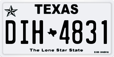 TX license plate DIH4831