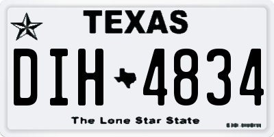 TX license plate DIH4834