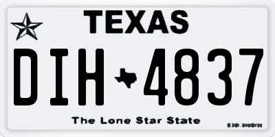 TX license plate DIH4837