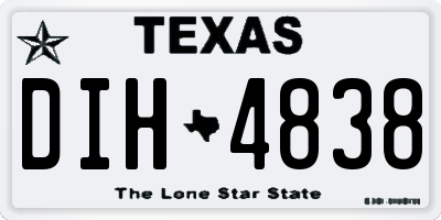TX license plate DIH4838