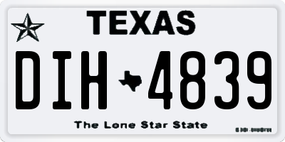 TX license plate DIH4839