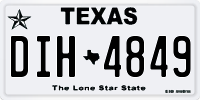 TX license plate DIH4849