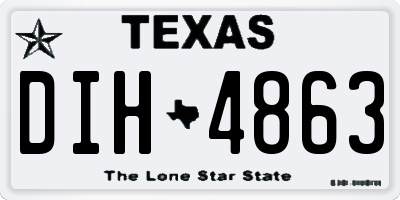 TX license plate DIH4863