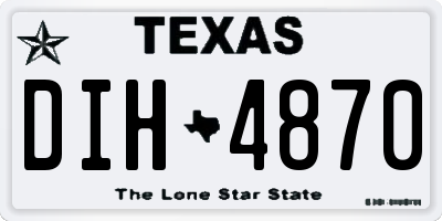 TX license plate DIH4870