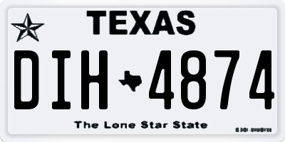TX license plate DIH4874