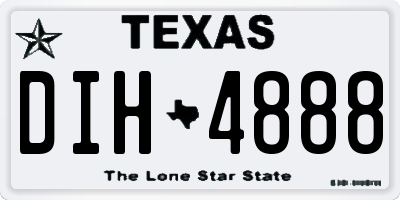 TX license plate DIH4888