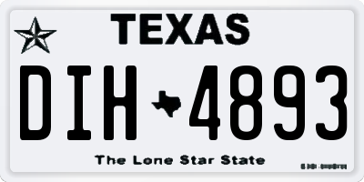 TX license plate DIH4893