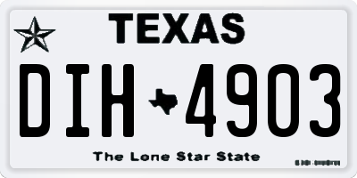 TX license plate DIH4903