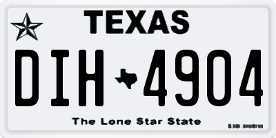 TX license plate DIH4904