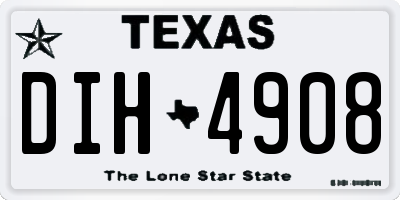 TX license plate DIH4908