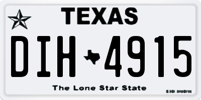 TX license plate DIH4915