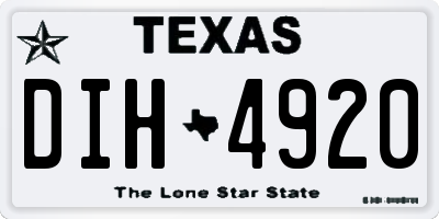 TX license plate DIH4920