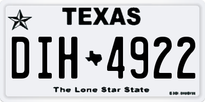 TX license plate DIH4922
