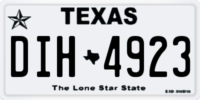 TX license plate DIH4923