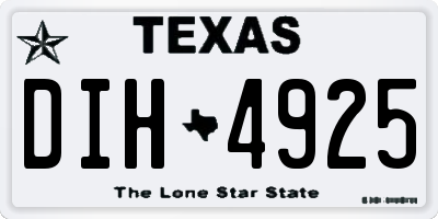 TX license plate DIH4925