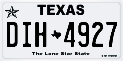 TX license plate DIH4927