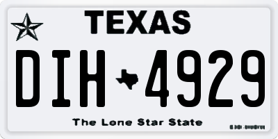 TX license plate DIH4929
