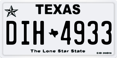 TX license plate DIH4933